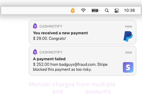 CashNotify notifications app for macOS